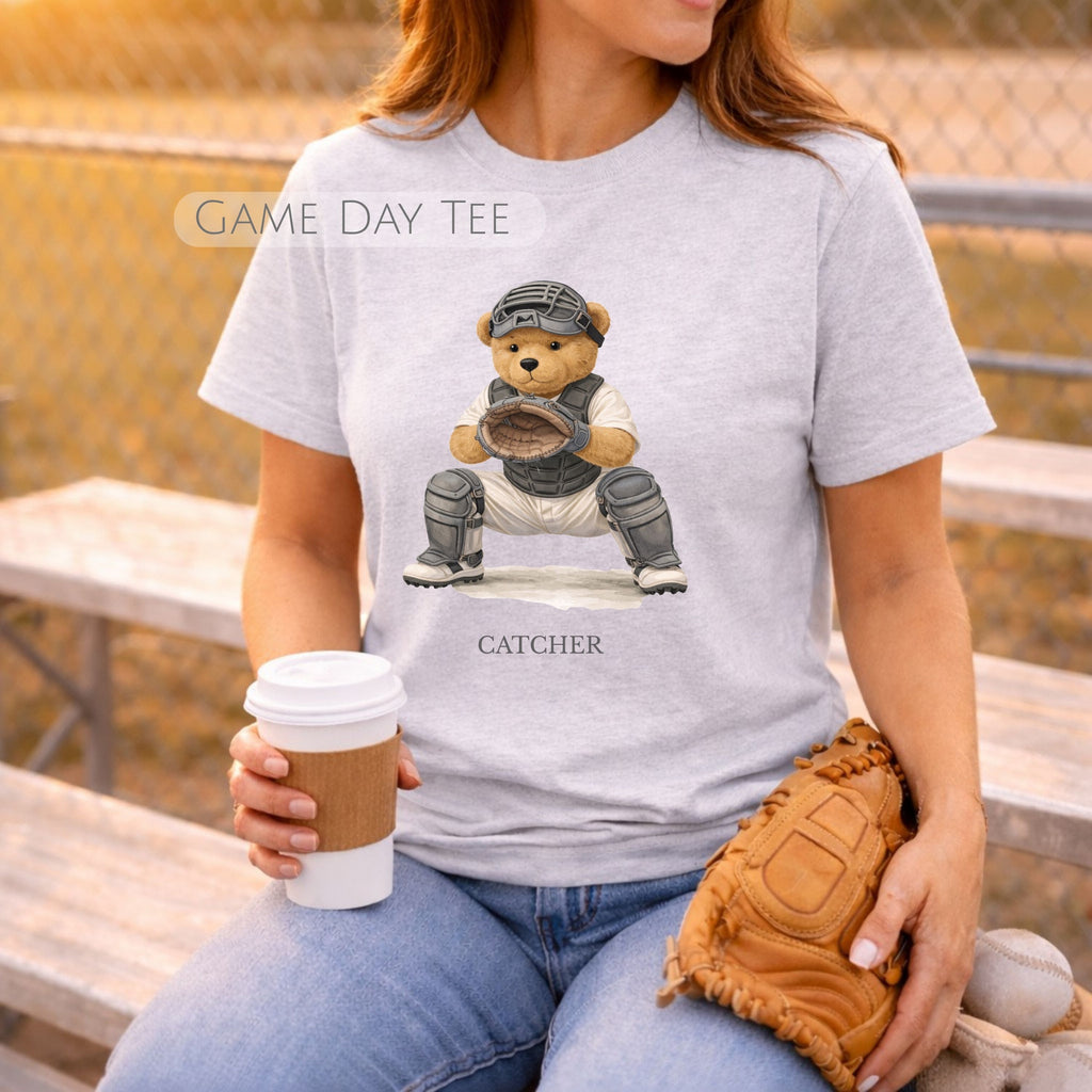 Catcher Baseball Tee – Vintage Bear Graphic