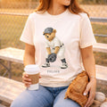 Baseball Fielder Tee-Vintage Bear Graphic