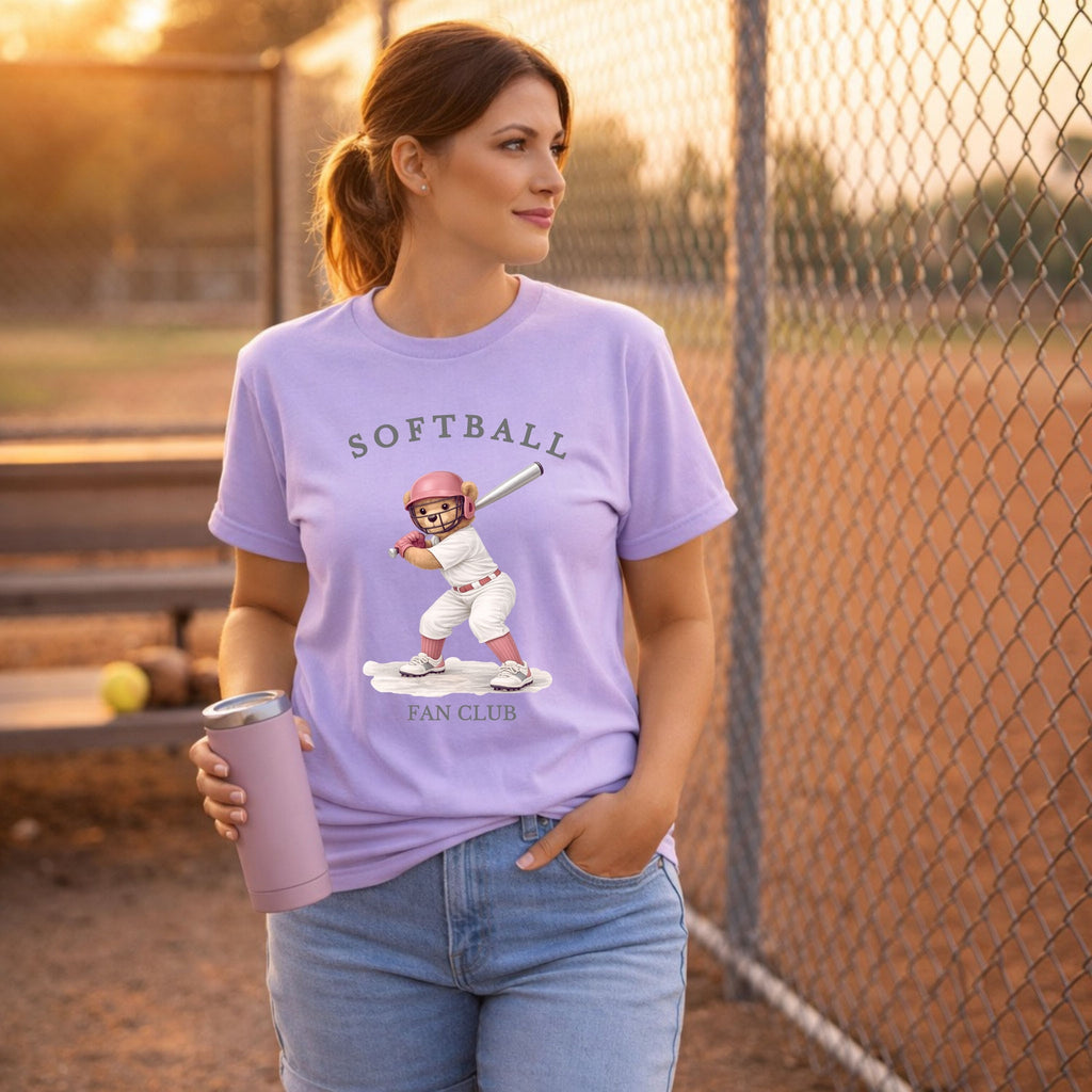 Softball Fan Club Shirt -Vintage Bear Graphic