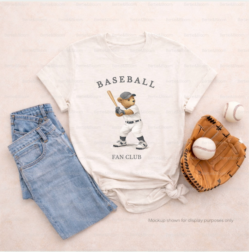 Baseball Bear PNG Design – Instant Download